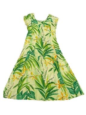 Jams World Lily Valley Floral Cap Sleeve Midi Dress Vintage 90s Size Large